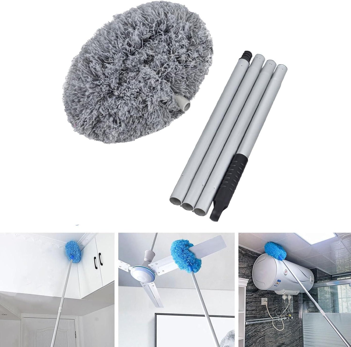 Washable Ceiling Fan Cleaner Duster – Extendable Microfiber Blade Cleaner for High Ceilings