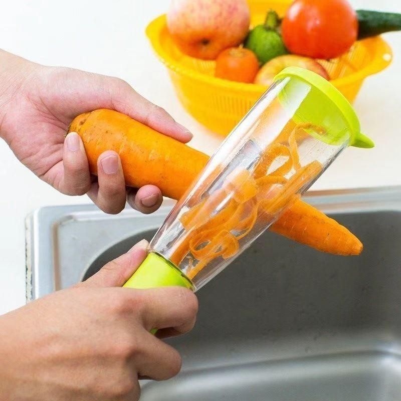 Smart Multifunctional Vegetable & Fruit Peeler with Built-in Container – Stainless Steel Blade, Compact Design