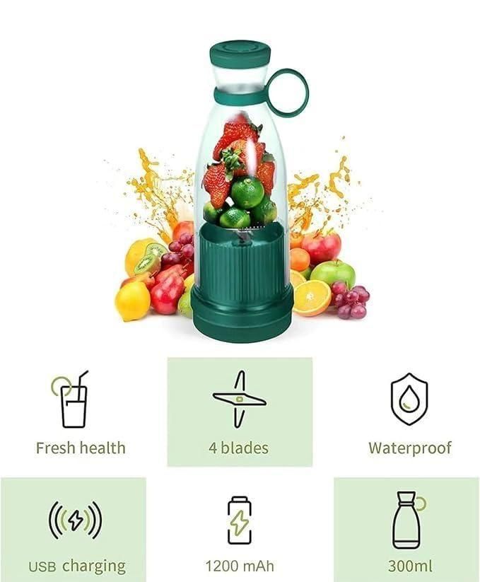 Travel Portable Mini Juice Blender – USB Rechargeable, Compact & Lightweight for On-the-Go Smoothies
