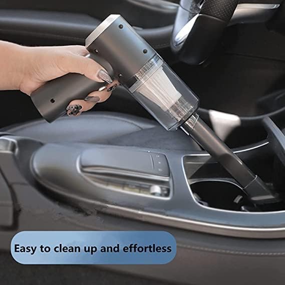 Handheld Wireless Rechargeable Vacuum Cleaner – 2-in-1 Cyclonic Suction & Air Duster with LED Light